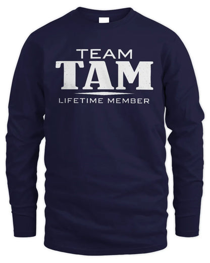 TAM BL62-K4-128 - Personalized “Team NAME Lifetime Member” - Men's Long Sleeved T-Shirt - Navy