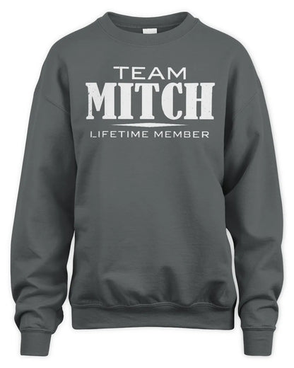 MITCH BL62-K4-128 - Personalized “Team NAME Lifetime Member” - Unisex Sweatshirt - Charcoal
