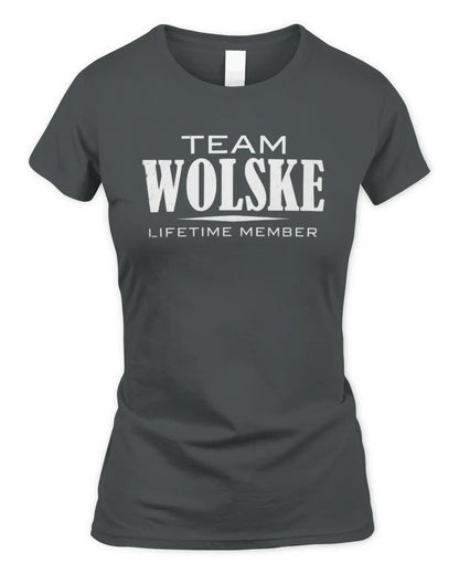 WOLSKE BL62-K4-128 - Personalized “Team NAME Lifetime Member” - Women's Standard T-Shirt - Charcoal