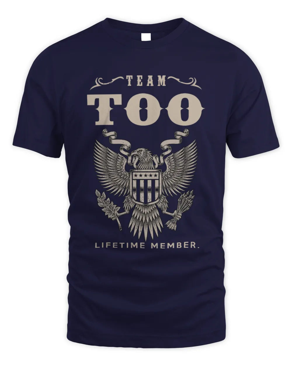 TOO TP06-K82 – Personalized Classic Style Apparel “Team NAME Lifetime Member” - Unisex Standard T-Shirt - Navy