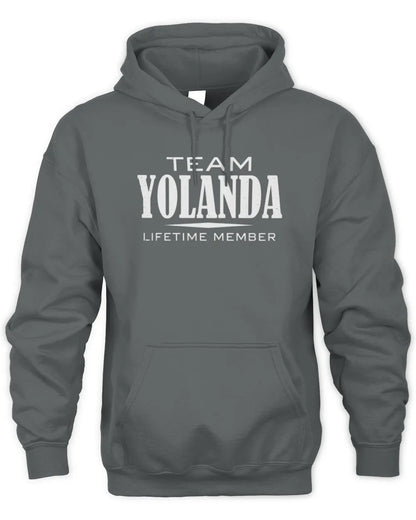 YOLANDA BL62-K4-128 - Personalized “Team NAME Lifetime Member” - Unisex Hoodie - Charcoal