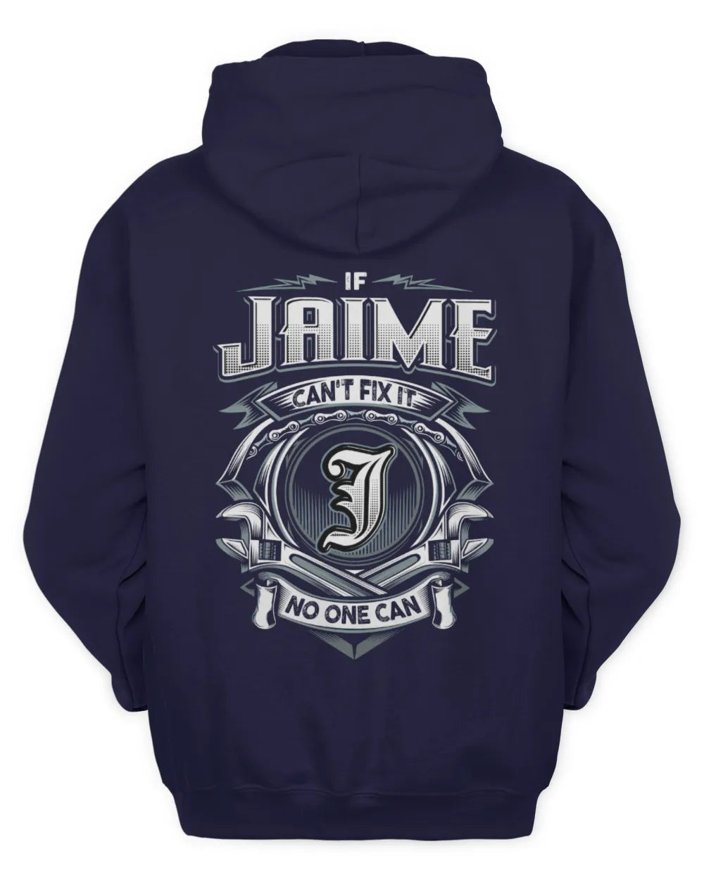 JAIME AP81-K4-626 - Personalized Ahmed Quote Apparel “If Ahmed Can't Fix It, No One Can” - Unisex Hoodie - Navy