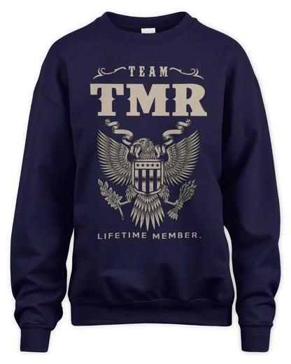 TMR TP06-K82 – Personalized Classic Style Apparel “Team NAME Lifetime Member” - Unisex Sweatshirt - Navy