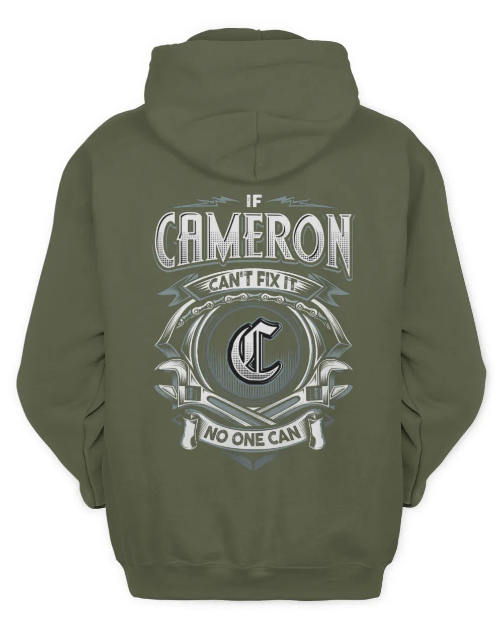 CAMERON AP81-K4-626 - Personalized Ahmed Quote Apparel “If Ahmed Can't Fix It, No One Can” - Unisex Hoodie - Military Green