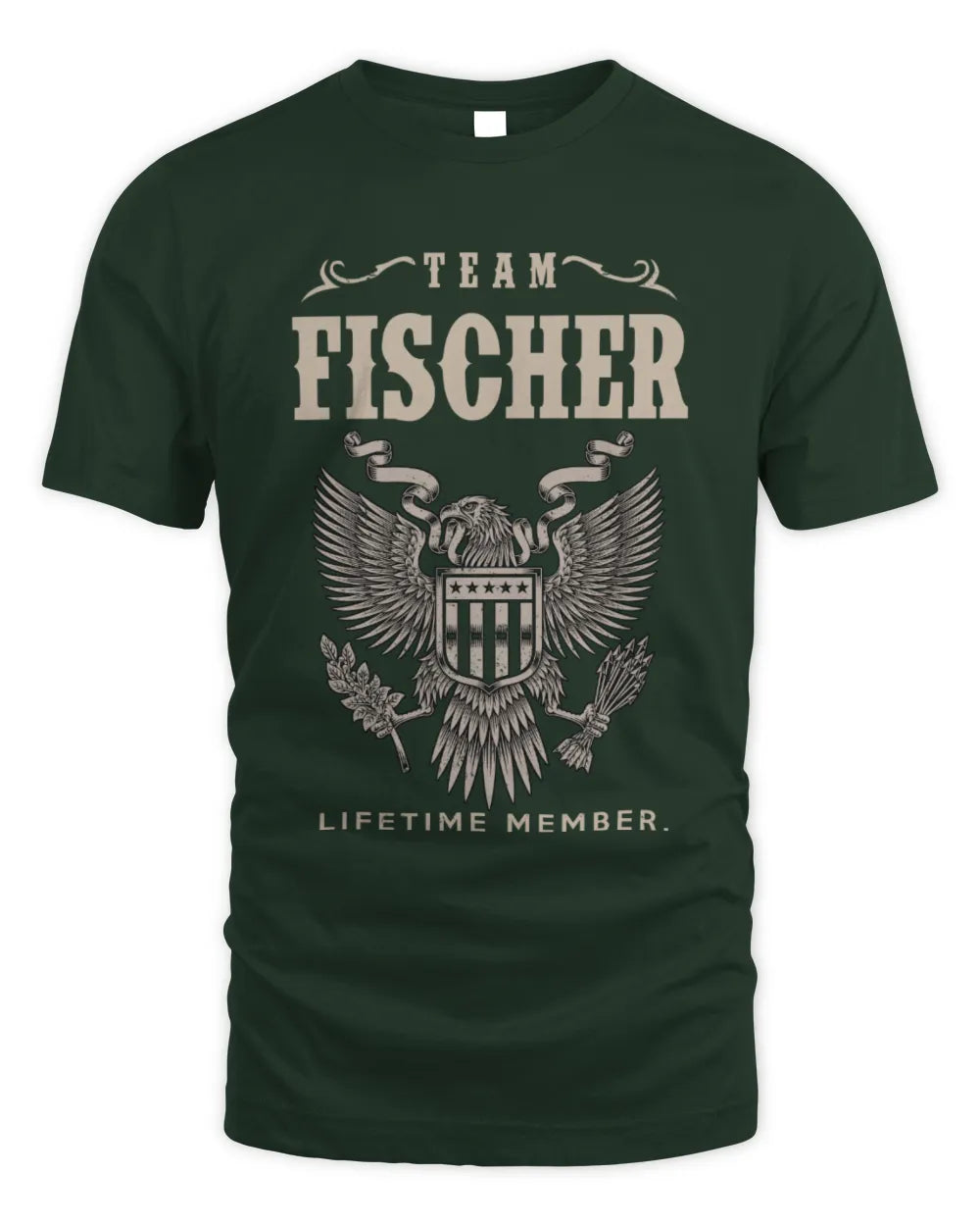 FISCHER TP06-K82 – Personalized Classic Style Apparel “Team NAME Lifetime Member” - Unisex Standard T-Shirt - Forest Green