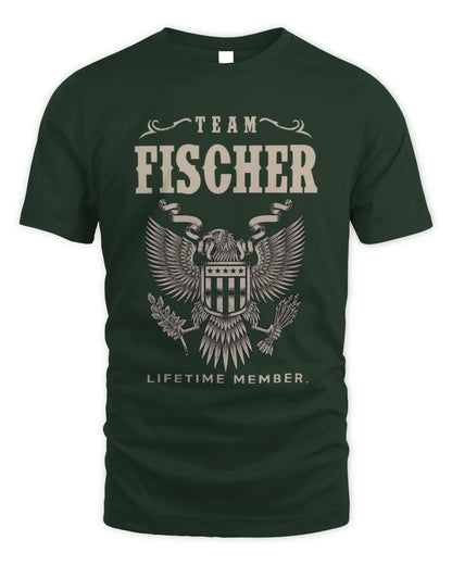 FISCHER TP06-K82 – Personalized Classic Style Apparel “Team NAME Lifetime Member” - Unisex Standard T-Shirt - Forest Green