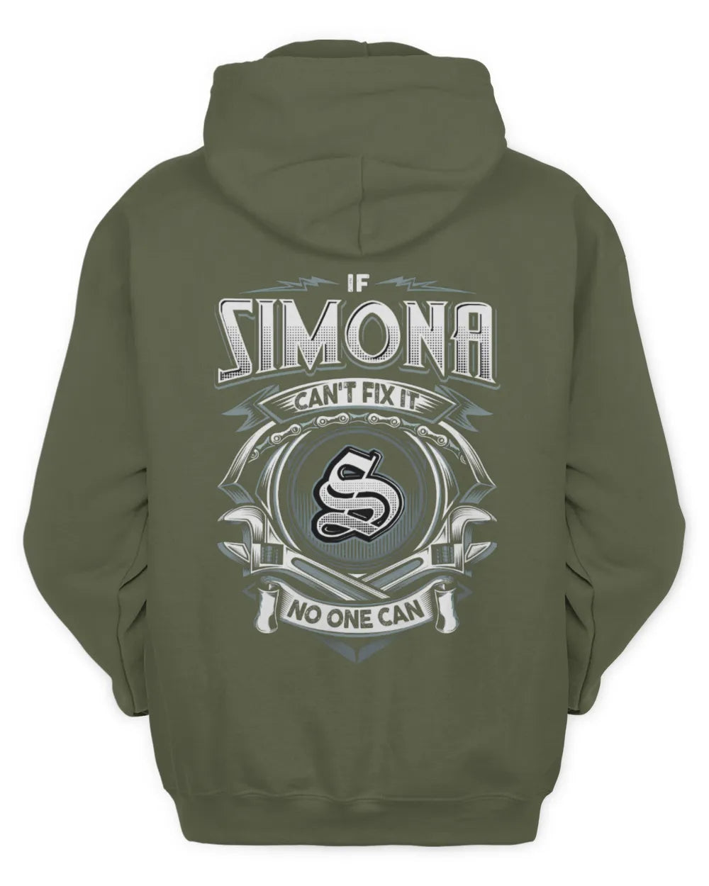 SIMONA AP81-K4-626 - Personalized Ahmed Quote Apparel “If Ahmed Can't Fix It, No One Can” - Unisex Hoodie - Military Green
