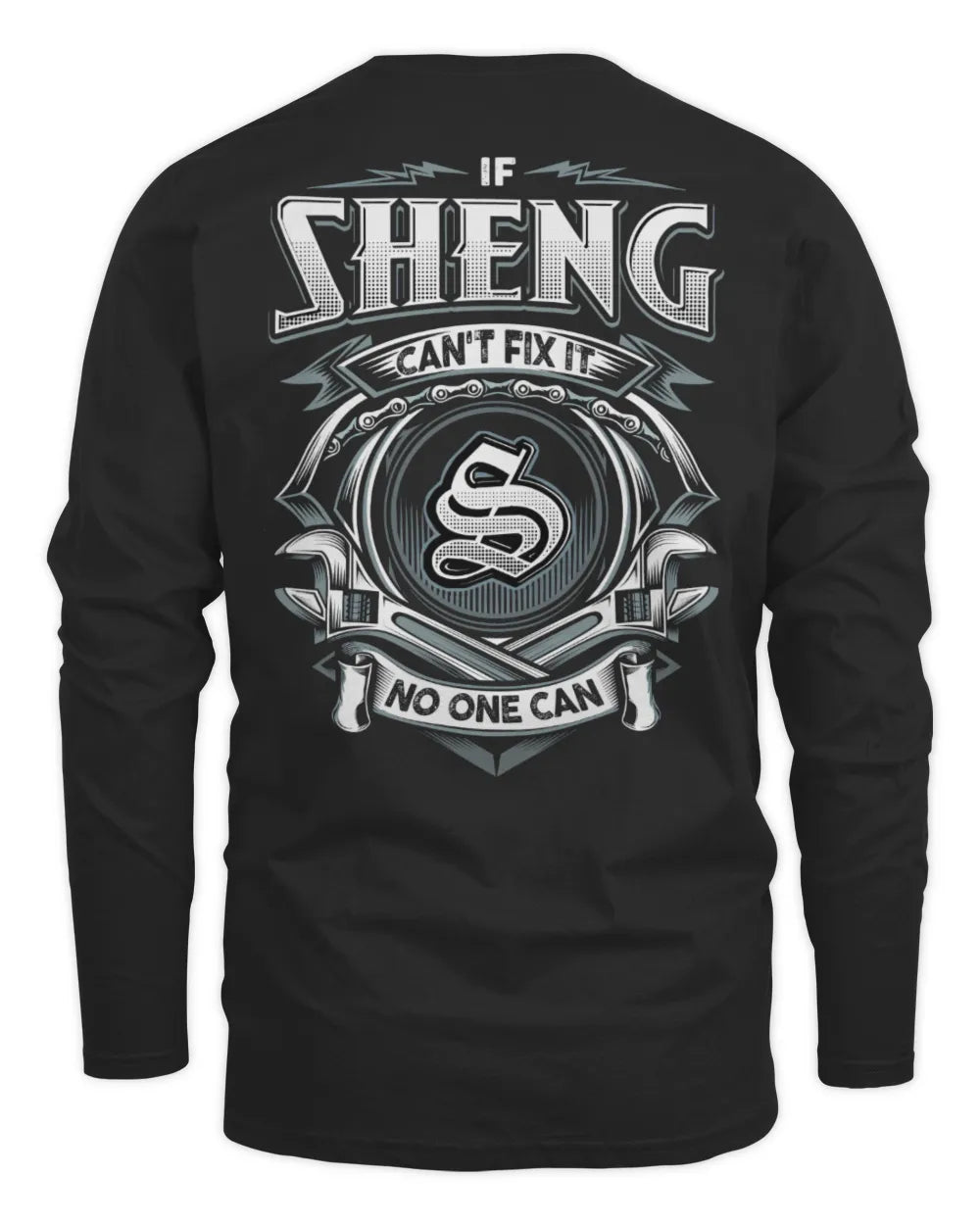 SHENG AP81-K4-626 - Personalized Ahmed Quote Apparel “If Ahmed Can't Fix It, No One Can” - Men's Long Sleeved T-Shirt - Black