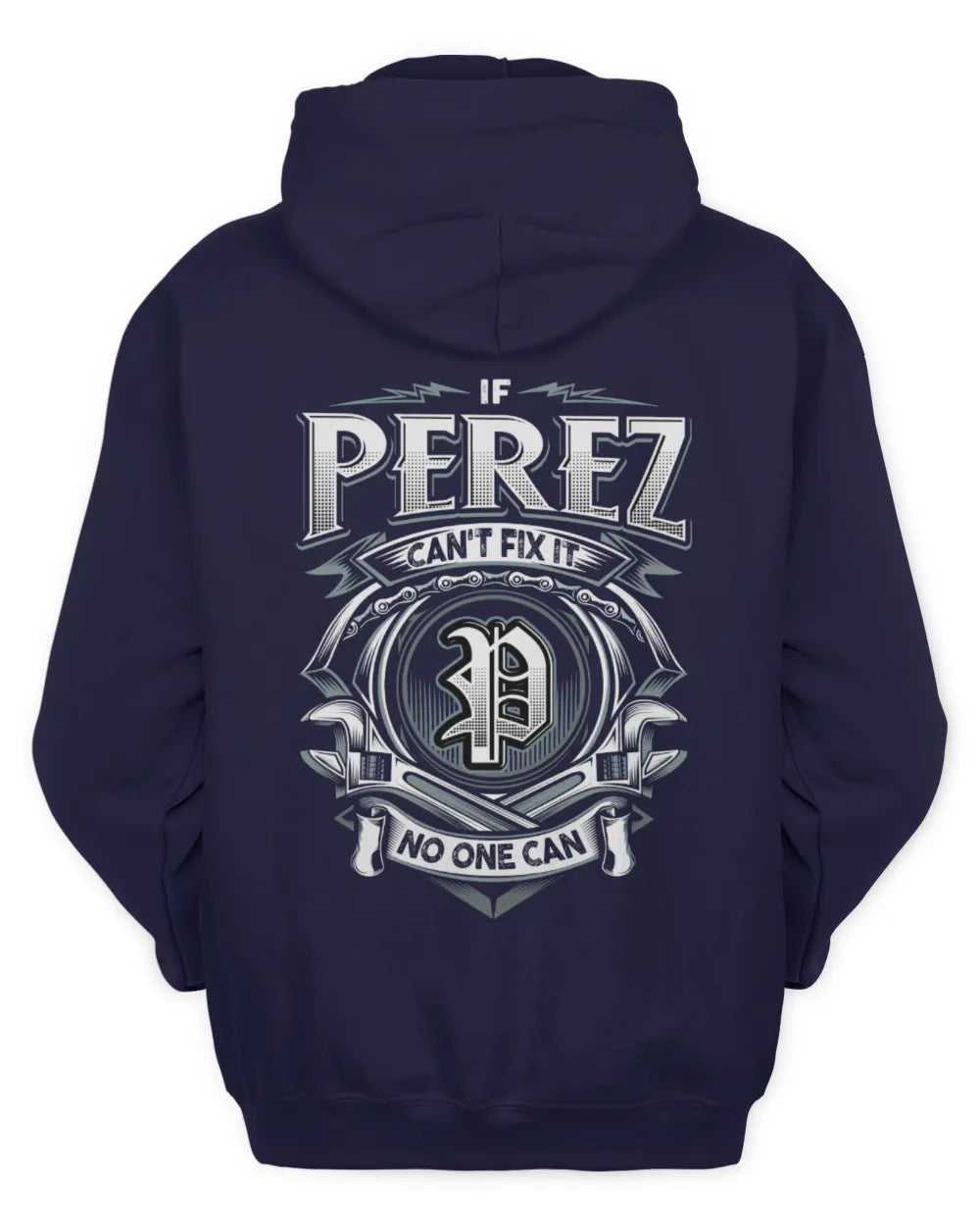 PEREZ AP81-K4-626 - Personalized Ahmed Quote Apparel “If Ahmed Can't Fix It, No One Can” - Unisex Hoodie - Navy