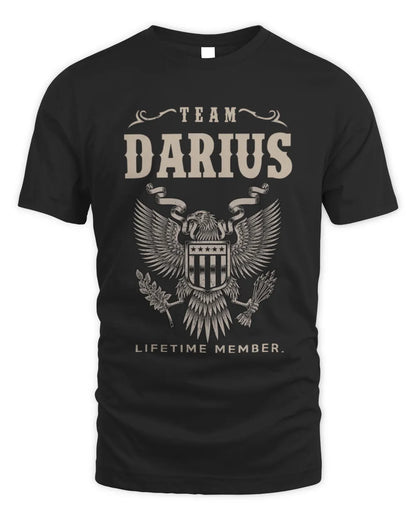 DARIUS TP06-K82 – Personalized Classic Style Apparel “Team NAME Lifetime Member” - Unisex Standard T-Shirt - Black
