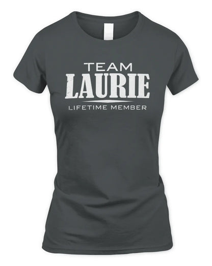 LAURIE BL62-K4-128 - Personalized “Team NAME Lifetime Member” - Women's Standard T-Shirt - Charcoal