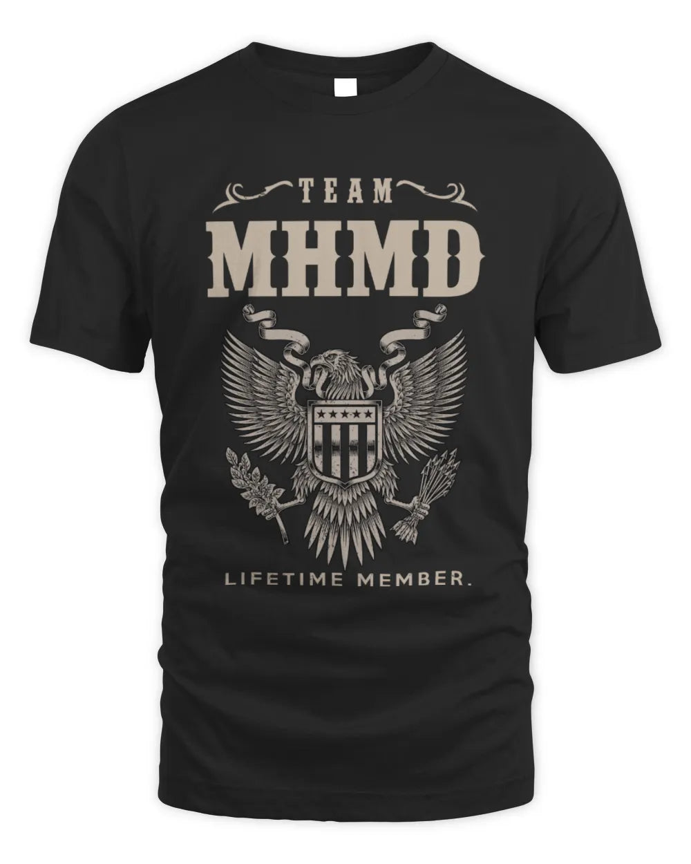 MHMD TP06-K82 – Personalized Classic Style Apparel “Team NAME Lifetime Member” - Unisex Standard T-Shirt - Black