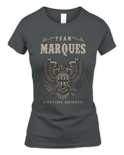 MARQUES TP06-K82 – Personalized Classic Style Apparel “Team NAME Lifetime Member” - Women's Standard T-Shirt - Charcoal