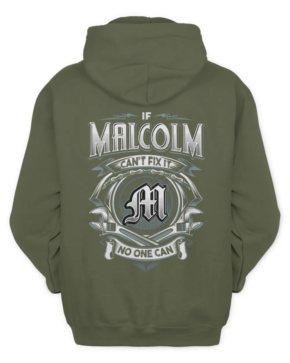 MALCOLM AP81-K4-626 - Personalized Ahmed Quote Apparel “If Ahmed Can't Fix It, No One Can” - Unisex Hoodie - Military Green