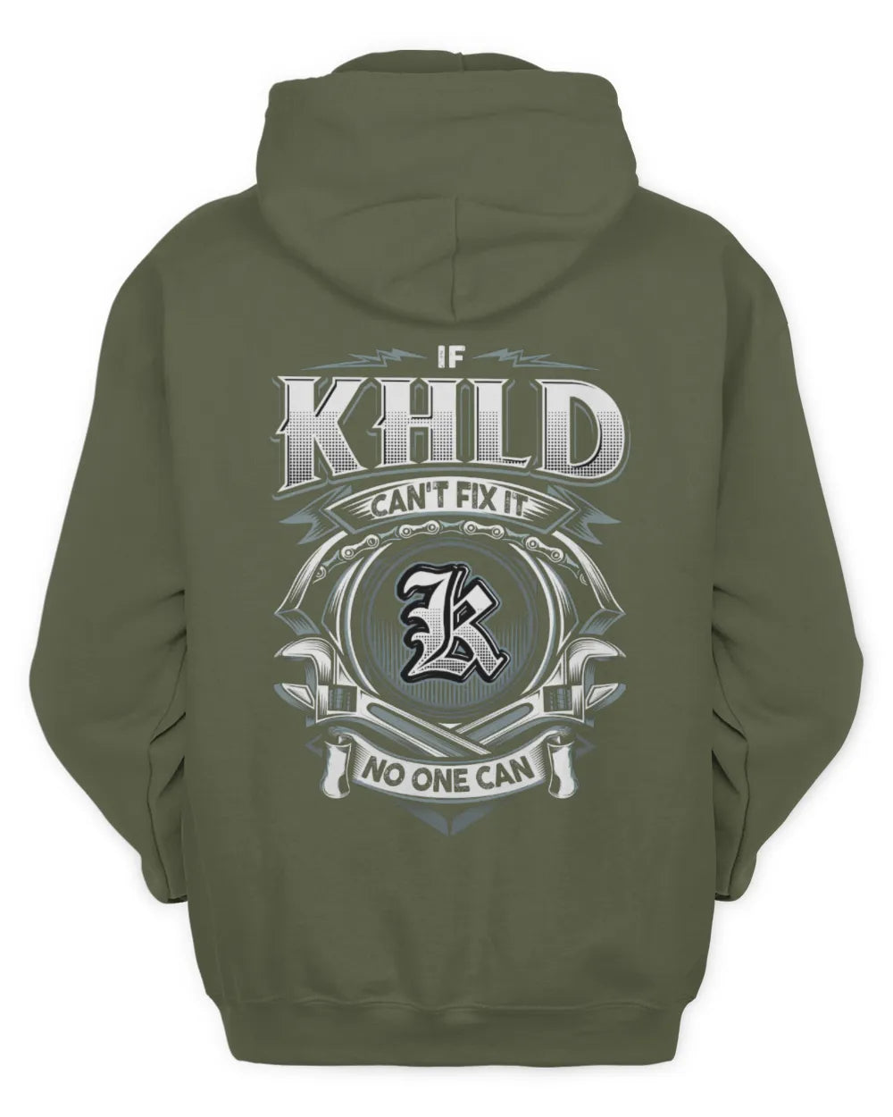 KHLD AP81-K4-626 - Personalized Ahmed Quote Apparel “If Ahmed Can't Fix It, No One Can” - Unisex Hoodie - Military Green