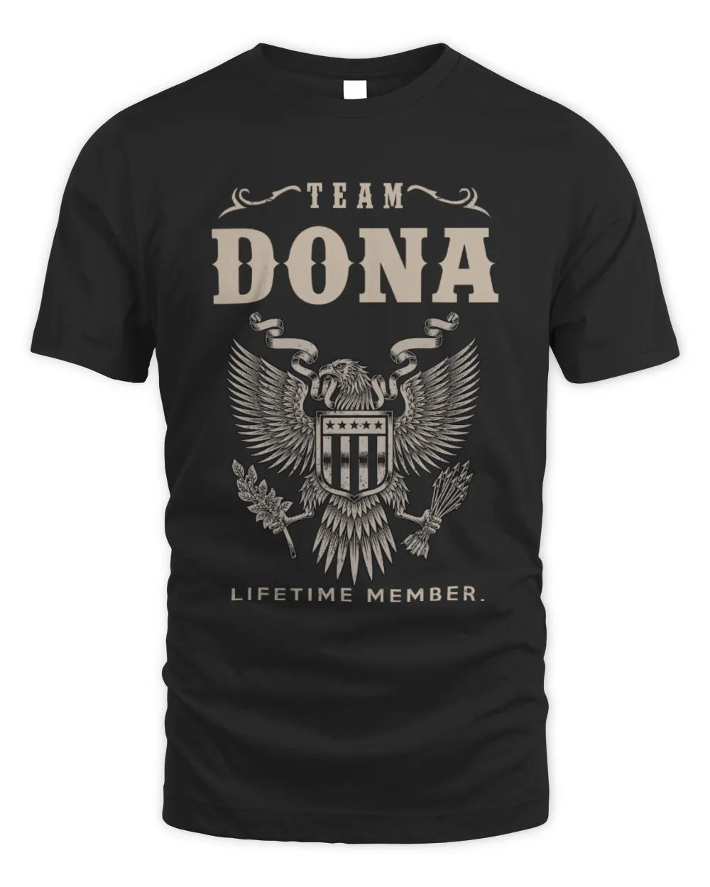DONA TP06-K82 – Personalized Classic Style Apparel “Team NAME Lifetime Member” - Unisex Standard T-Shirt - Black