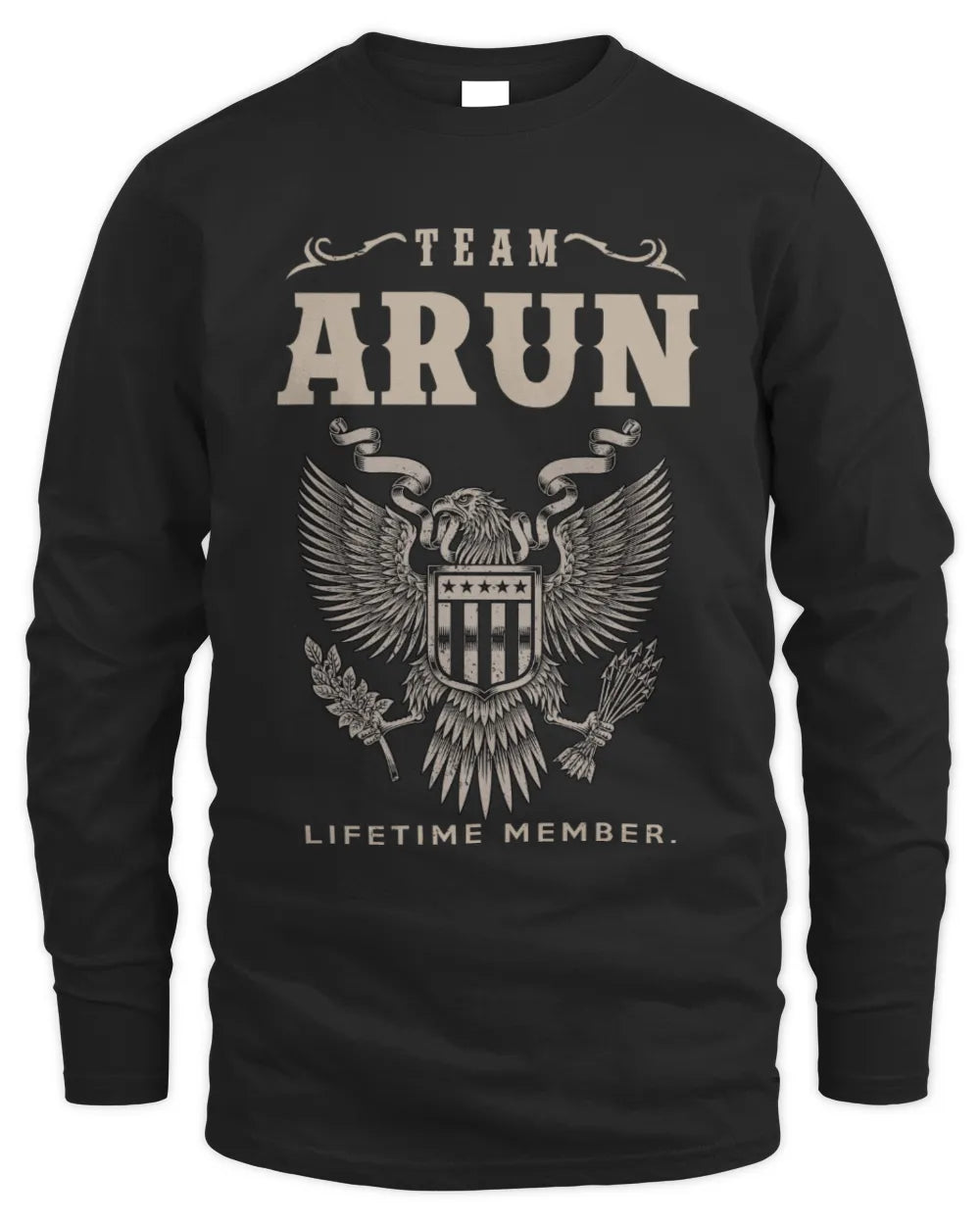 ARUN TP06-K82 – Personalized Classic Style Apparel “Team NAME Lifetime Member” - Men's Long Sleeved T-Shirt - Black
