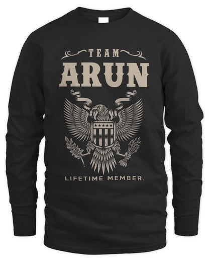 ARUN TP06-K82 – Personalized Classic Style Apparel “Team NAME Lifetime Member” - Men's Long Sleeved T-Shirt - Black