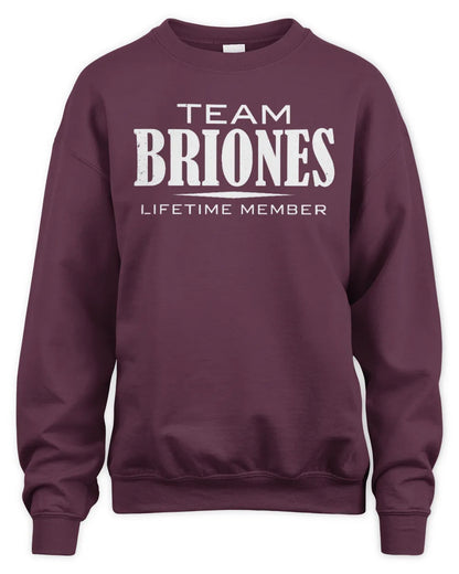 BRIONES BL62-K4-128 - Personalized “Team NAME Lifetime Member” - Unisex Sweatshirt - Maroon