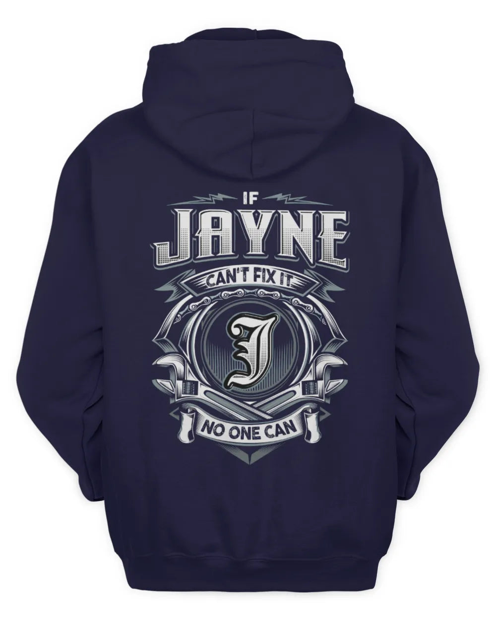 JAYNE AP81-K4-626 - Personalized Ahmed Quote Apparel “If Ahmed Can't Fix It, No One Can” - Unisex Hoodie - Navy