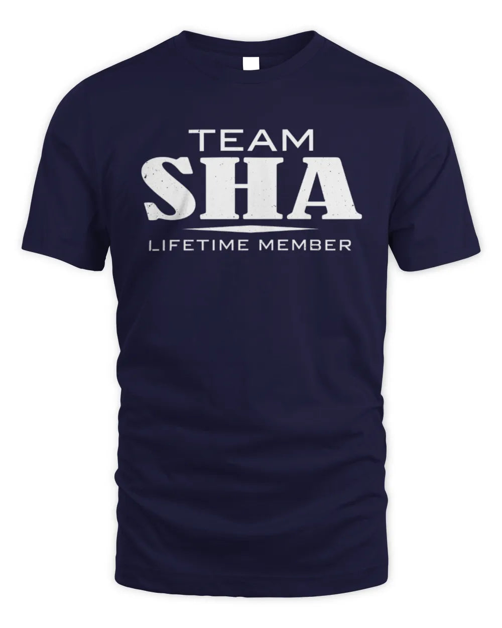 SHA BL62-K4-128 - Personalized “Team NAME Lifetime Member” - Unisex Standard T-Shirt - Navy