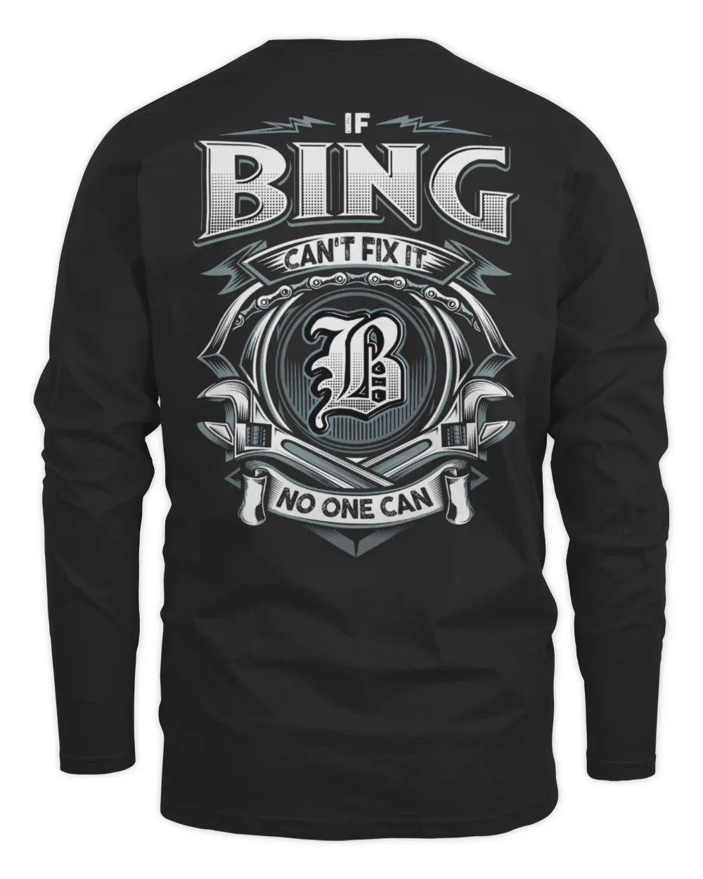 BING AP81-K4-626 - Personalized Ahmed Quote Apparel “If Ahmed Can't Fix It, No One Can” - Men's Long Sleeved T-Shirt - Black