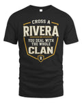 RIVERA NT1-K008 Cross A/An NAME, You Deal With the Whole Clan | Personalized Vintage T-Shirt - Unisex Standard T-Shirt - Black