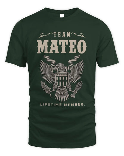 MATEO TP06-K82 – Personalized Classic Style Apparel “Team NAME Lifetime Member” - Unisex Standard T-Shirt - Forest Green