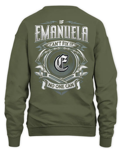 EMANUELA AP81-K4-626 - Personalized Ahmed Quote Apparel “If Ahmed Can't Fix It, No One Can” - Unisex Sweatshirt - Military Green