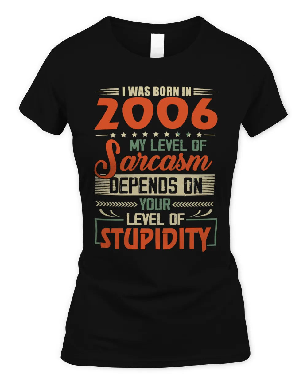2006 HH89-K2 – Vintage Born to Be Sarcastic T-Shirt - Women's Standard T-Shirt - Black