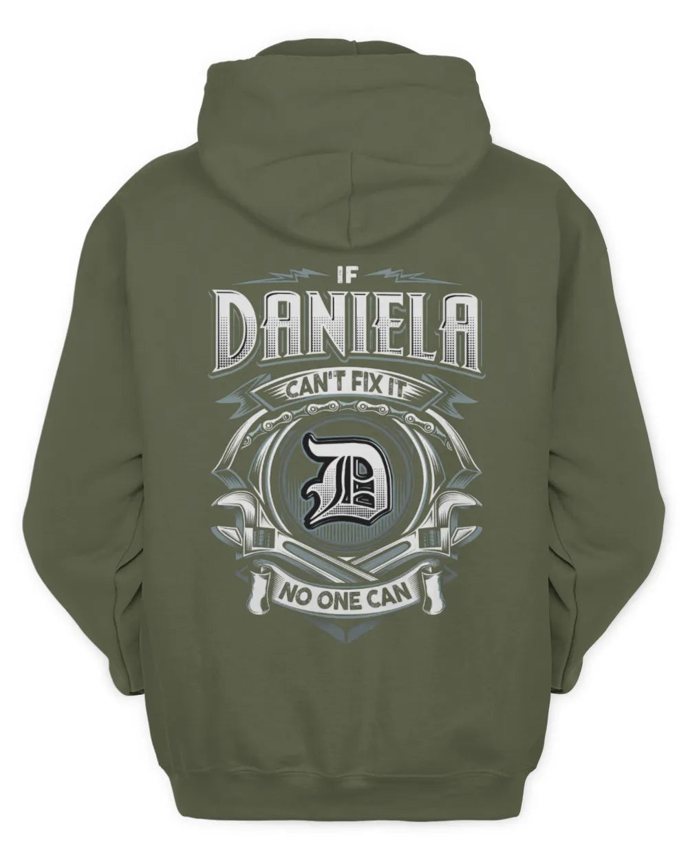 DANIELA AP81-K4-626 - Personalized Ahmed Quote Apparel “If Ahmed Can't Fix It, No One Can” - Unisex Hoodie - Military Green