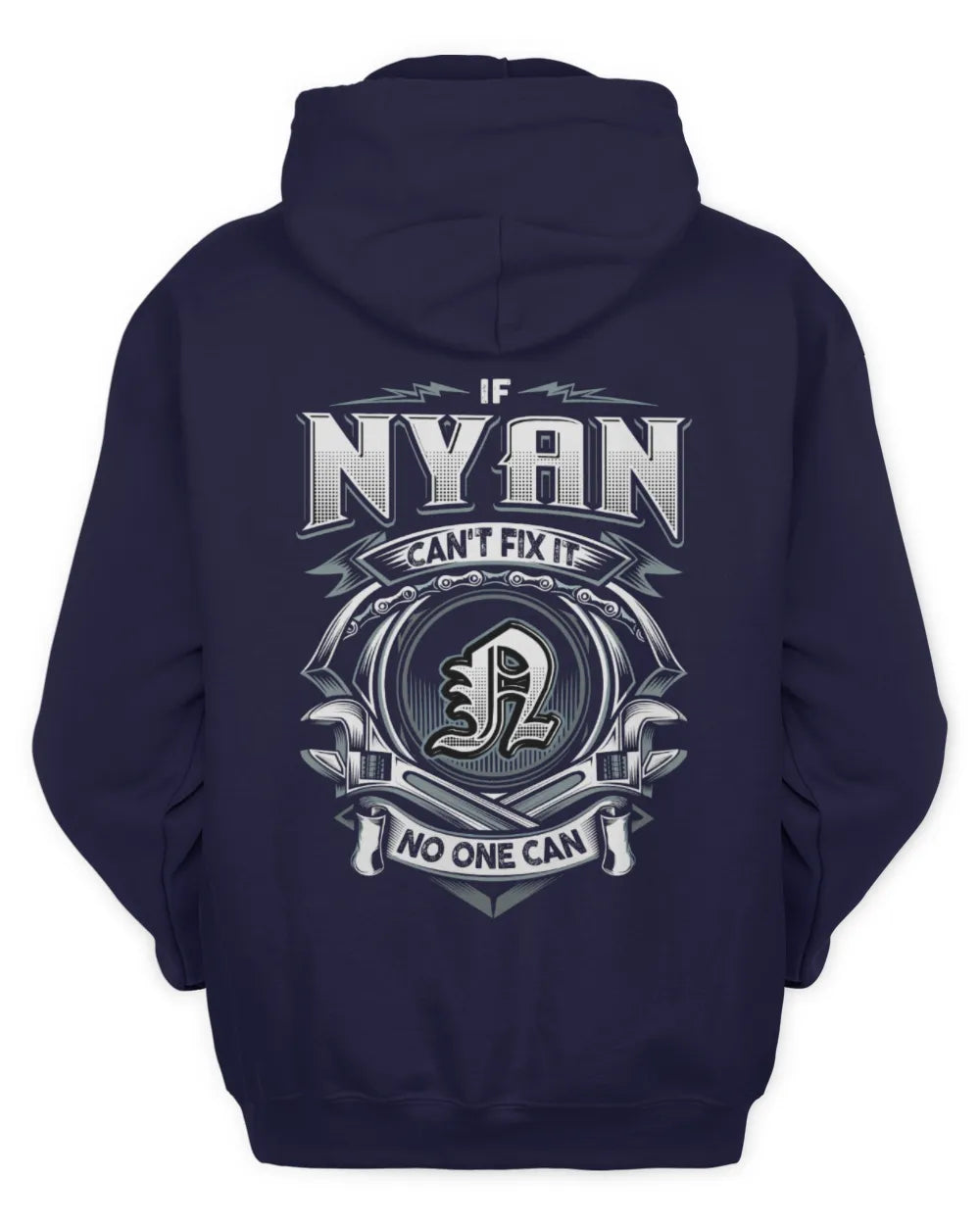 NYAN AP81-K4-626 - Personalized Ahmed Quote Apparel “If Ahmed Can't Fix It, No One Can” - Unisex Hoodie - Navy