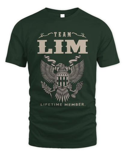 LIM TP06-K82 – Personalized Classic Style Apparel “Team NAME Lifetime Member” - Unisex Standard T-Shirt - Forest Green