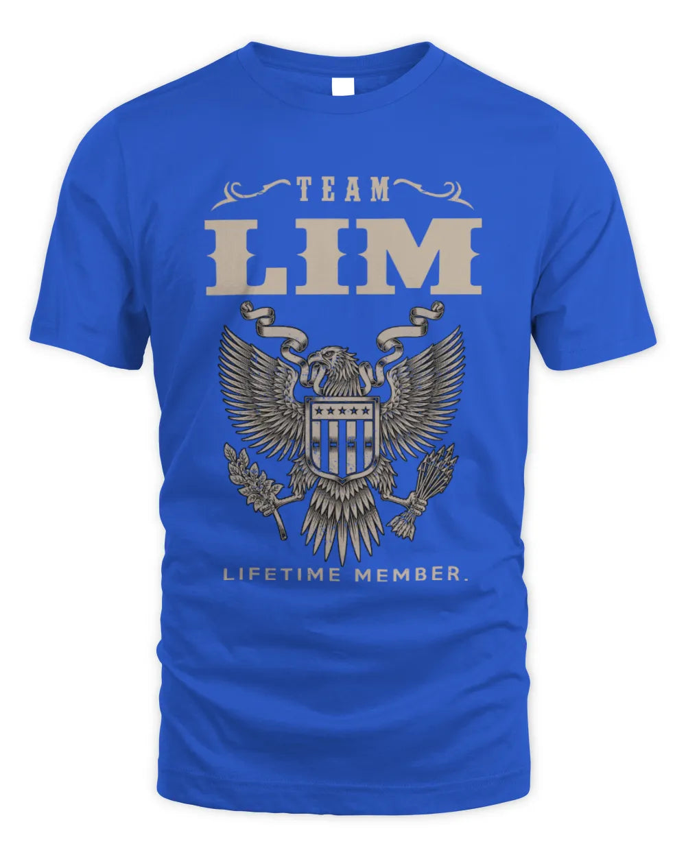 LIM TP06-K82 – Personalized Classic Style Apparel “Team NAME Lifetime Member” - Unisex Standard T-Shirt - Royal