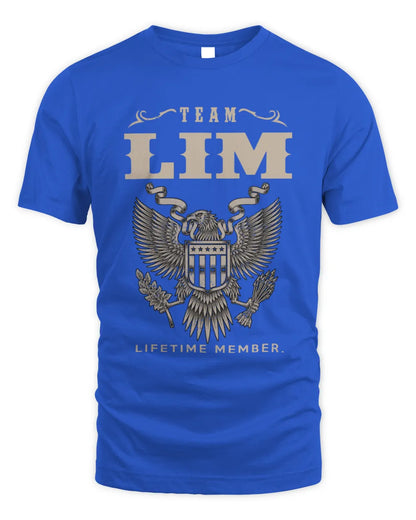 LIM TP06-K82 – Personalized Classic Style Apparel “Team NAME Lifetime Member” - Unisex Standard T-Shirt - Royal