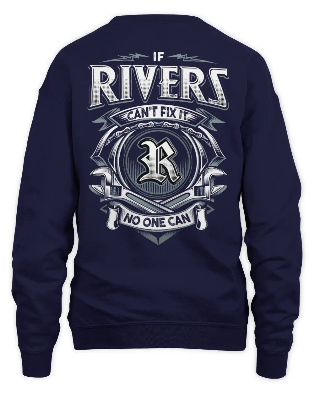 RIVERS AP81-K4-626 - Personalized Ahmed Quote Apparel “If Ahmed Can't Fix It, No One Can” - Unisex Sweatshirt - Navy