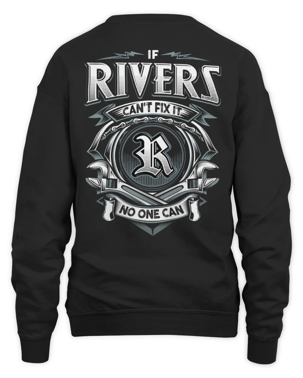 RIVERS AP81-K4-626 - Personalized Ahmed Quote Apparel “If Ahmed Can't Fix It, No One Can” - Unisex Sweatshirt - Black