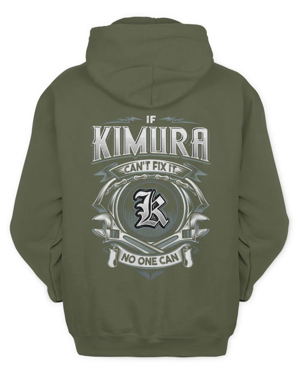 KIMURA AP81-K4-626 - Personalized Ahmed Quote Apparel “If Ahmed Can't Fix It, No One Can” - Unisex Hoodie - Military Green
