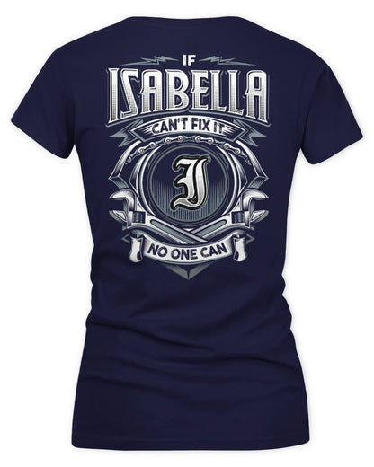 ISABELLA AP81-K4-626 - Personalized Ahmed Quote Apparel “If Ahmed Can't Fix It, No One Can” - Women's V-Neck T-Shirt - Navy
