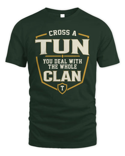 TUN NT1-K008 Cross A/An NAME, You Deal With the Whole Clan | Personalized Vintage T-Shirt - Unisex Standard T-Shirt - Forest Green