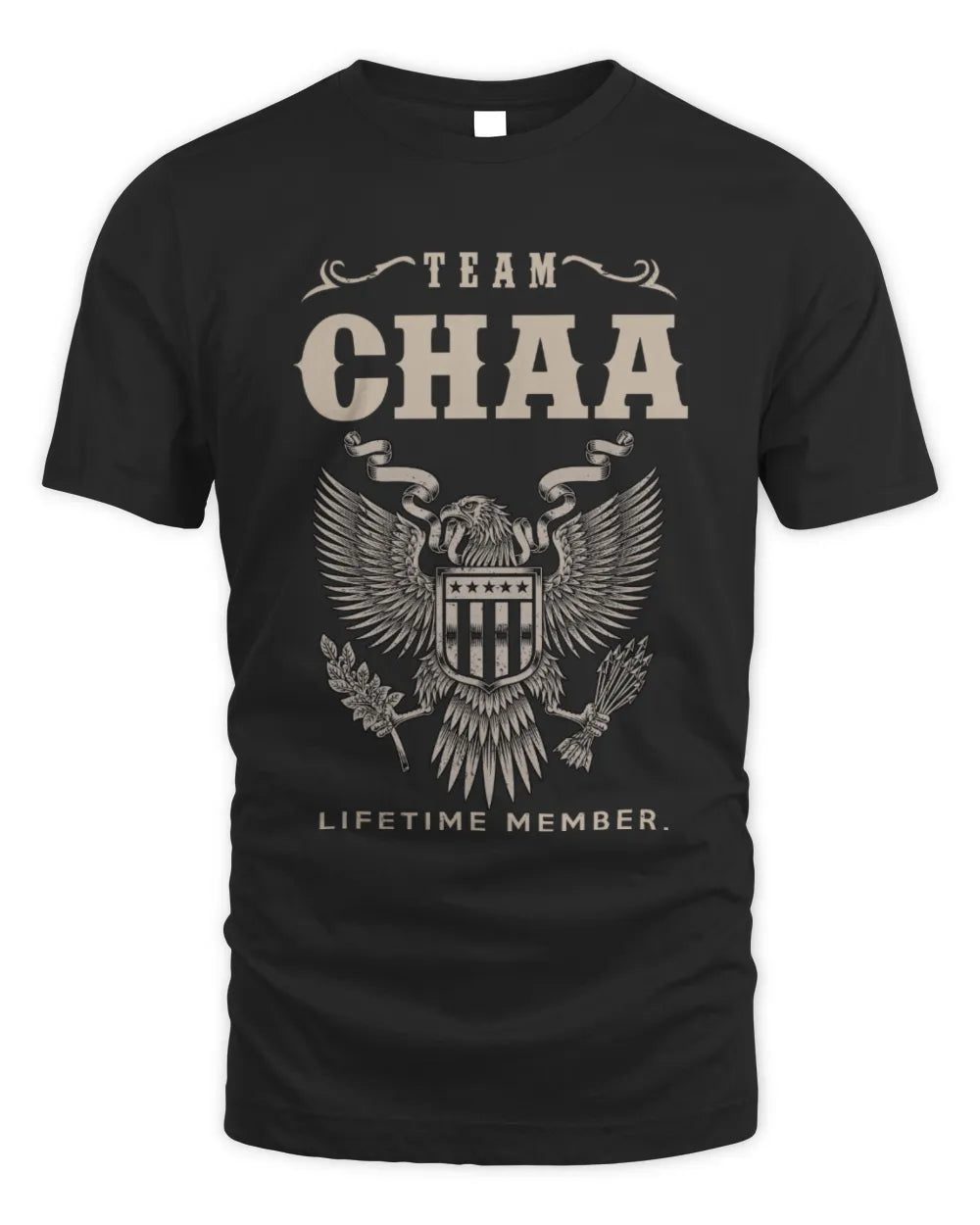 CHAA TP06-K82 – Personalized Classic Style Apparel “Team NAME Lifetime Member” - Unisex Standard T-Shirt - Black