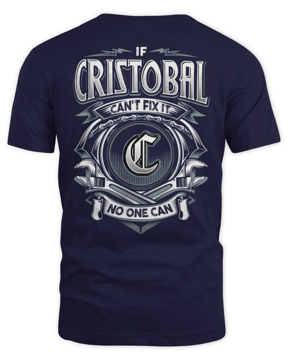 CRISTOBAL AP81-K4-626 - Personalized Ahmed Quote Apparel “If Ahmed Can't Fix It, No One Can” - Unisex Standard T-Shirt - Navy