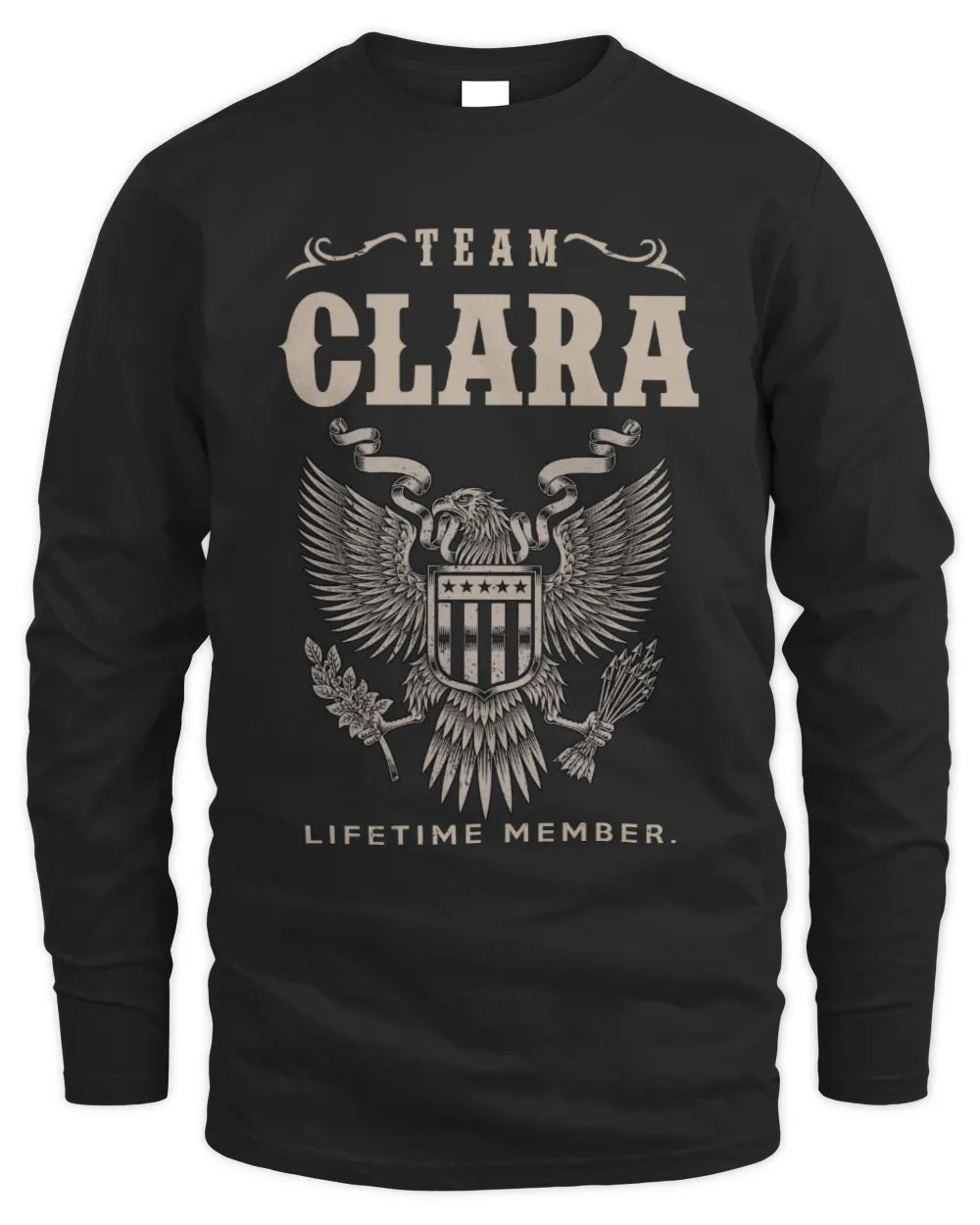 CLARA TP06-K82 – Personalized Classic Style Apparel “Team NAME Lifetime Member” - Men's Long Sleeved T-Shirt - Black