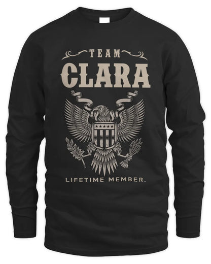 CLARA TP06-K82 – Personalized Classic Style Apparel “Team NAME Lifetime Member” - Men's Long Sleeved T-Shirt - Black