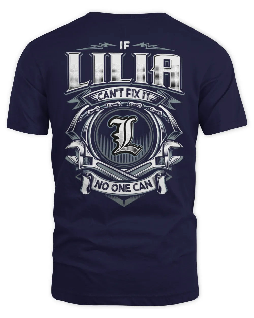 LILIA AP81-K4-626 - Personalized Ahmed Quote Apparel “If Ahmed Can't Fix It, No One Can” - Unisex Standard T-Shirt - Navy