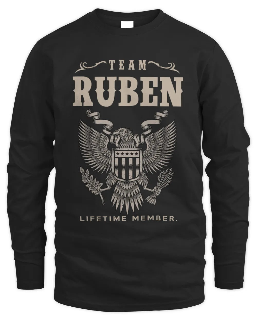 RUBEN TP06-K82 – Personalized Classic Style Apparel “Team NAME Lifetime Member” - Men's Long Sleeved T-Shirt - Black