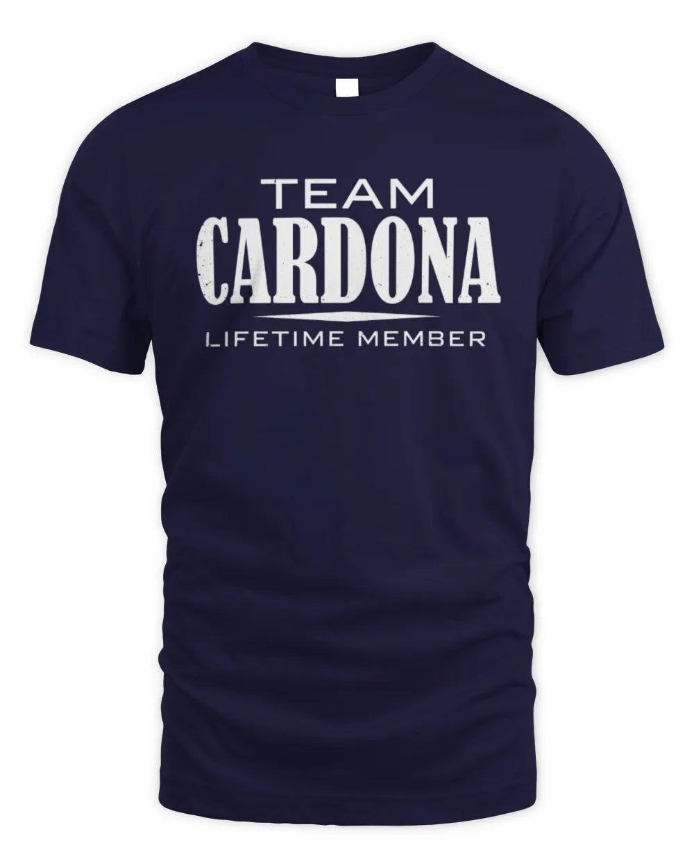 CARDONA BL62-K4-128 - Personalized “Team NAME Lifetime Member” - Unisex Standard T-Shirt - Navy
