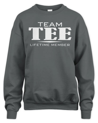 TEE BL62-K4-128 - Personalized “Team NAME Lifetime Member” - Unisex Sweatshirt - Charcoal
