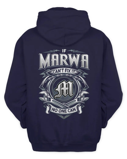MARWA AP81-K4-626 - Personalized Ahmed Quote Apparel “If Ahmed Can't Fix It, No One Can” - Unisex Hoodie - Navy