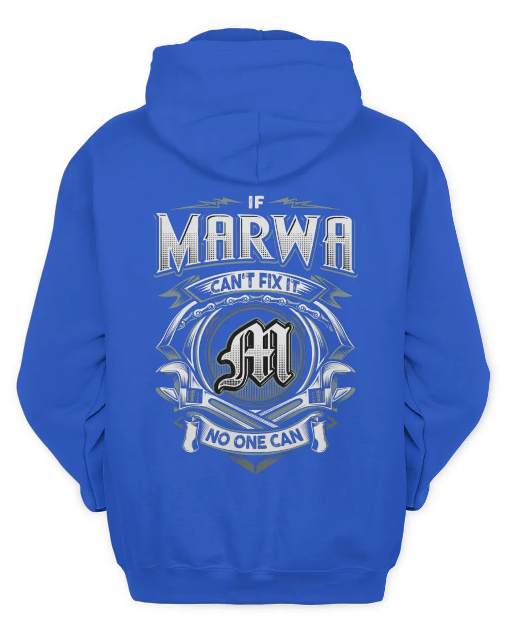 MARWA AP81-K4-626 - Personalized Ahmed Quote Apparel “If Ahmed Can't Fix It, No One Can” - Unisex Hoodie - Royal